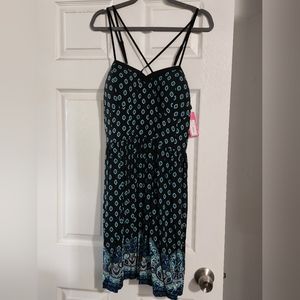 Black and teal dress